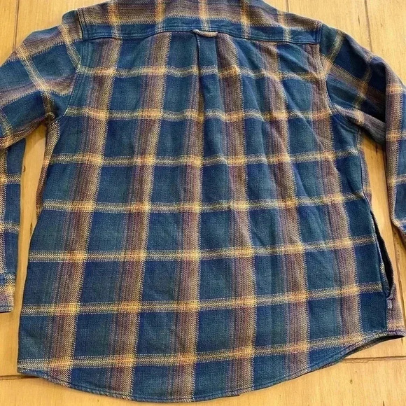 Orvis Men’s Heavyweight Shacket Cotton Plaid Blue Tan XXL - Picture 2 of 12